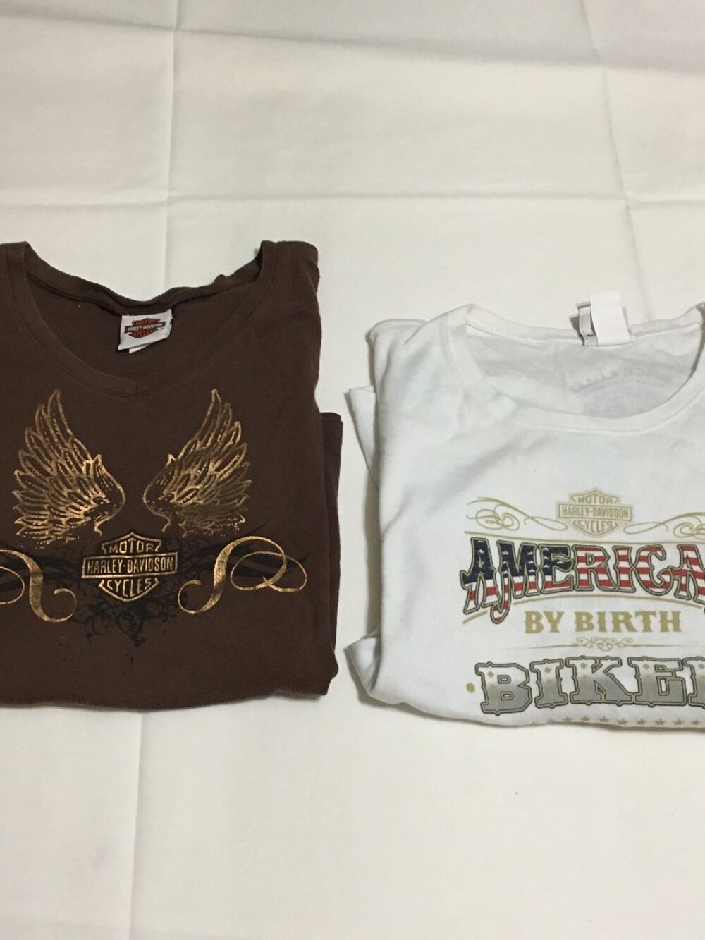 Lot of 2 Harley-Davidson Women's T-Shirt Large Biker Motorcycle